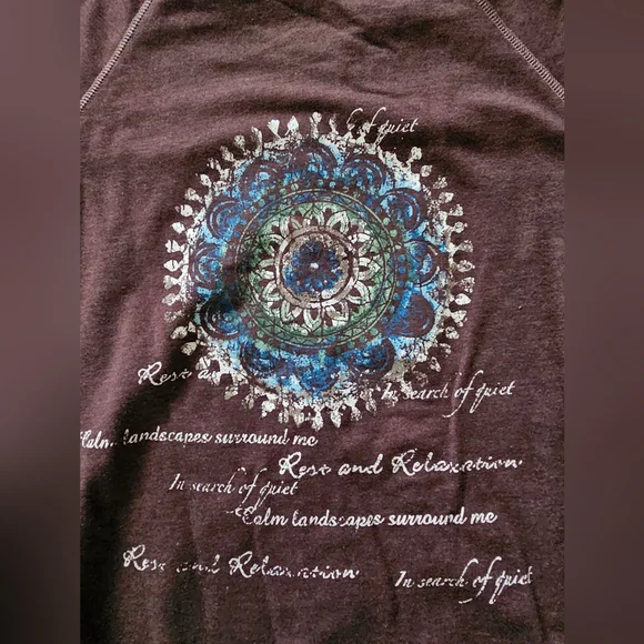 Alfred Dunner Brown Long Sleeve Full Zip Relax Back Graphics Women's Size 14 - Picture 3 of 9